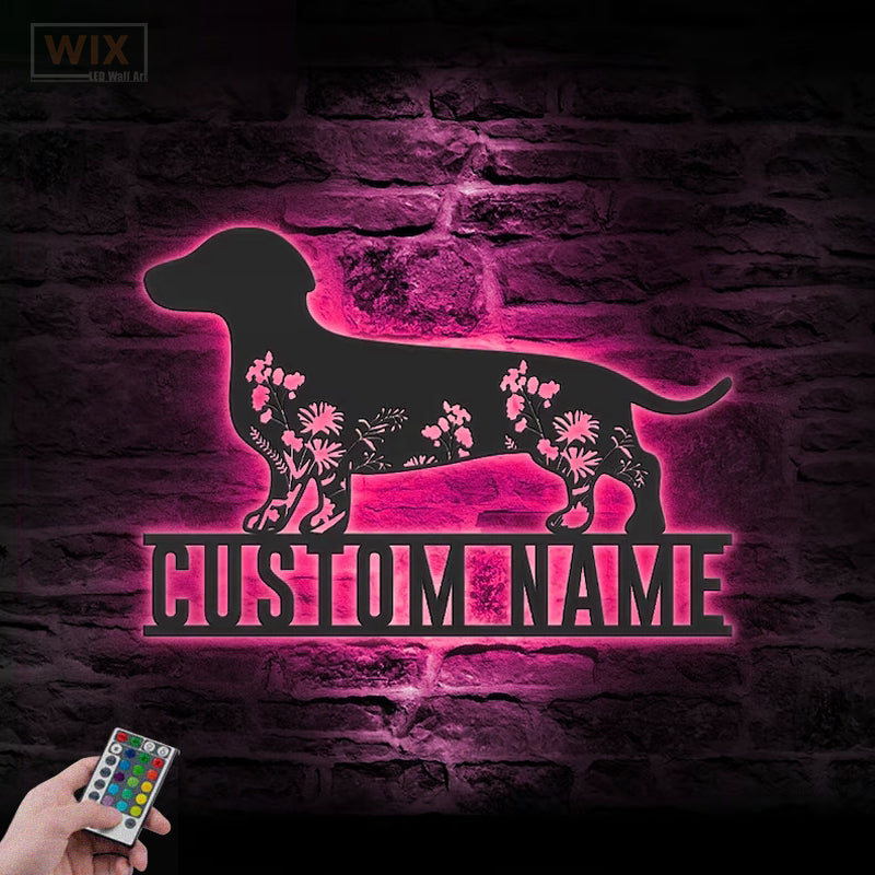 Dog Led Metal Sign - Wix Decor