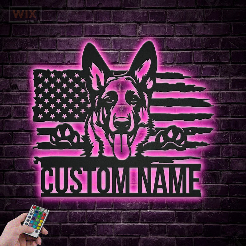 Dog Led Metal Sign - Wix Decor