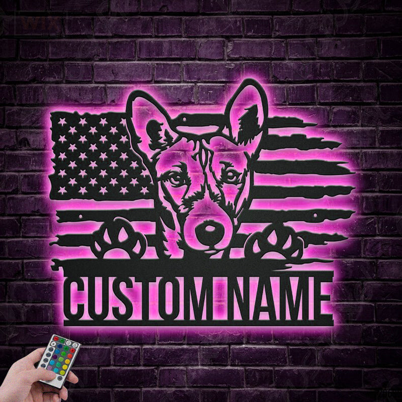 Dog Led Metal Sign - Wix Decor