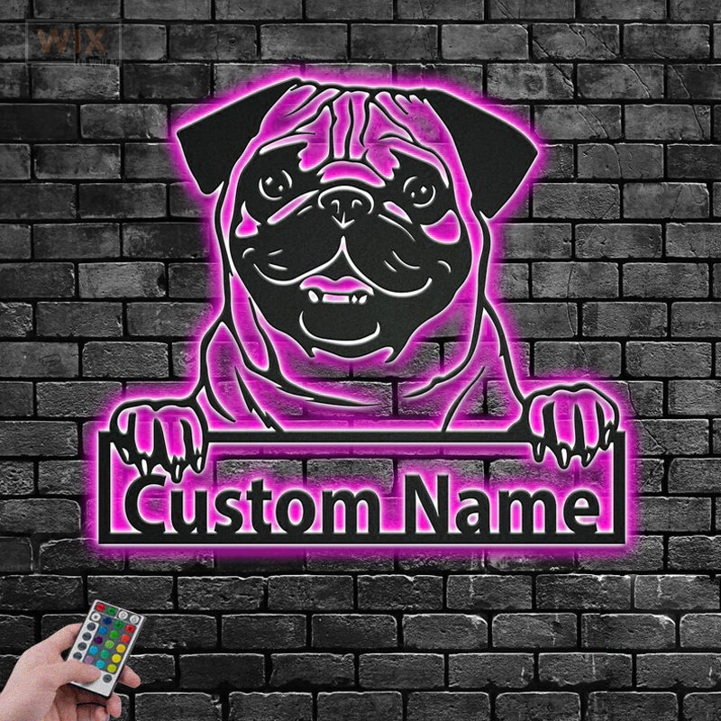 Dog Led Metal Sign - Wix Decor