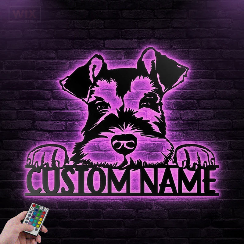 Dog Led Metal Sign - Wix Decor
