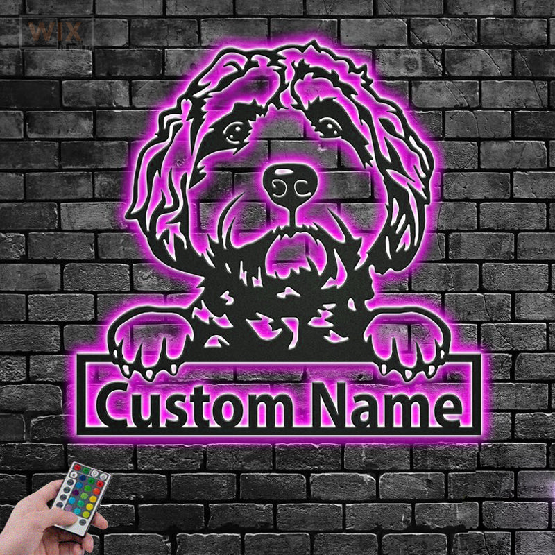 Dog Led Metal Sign - Wix Decor