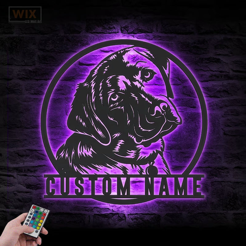Dog Led Metal Sign - Wix Decor