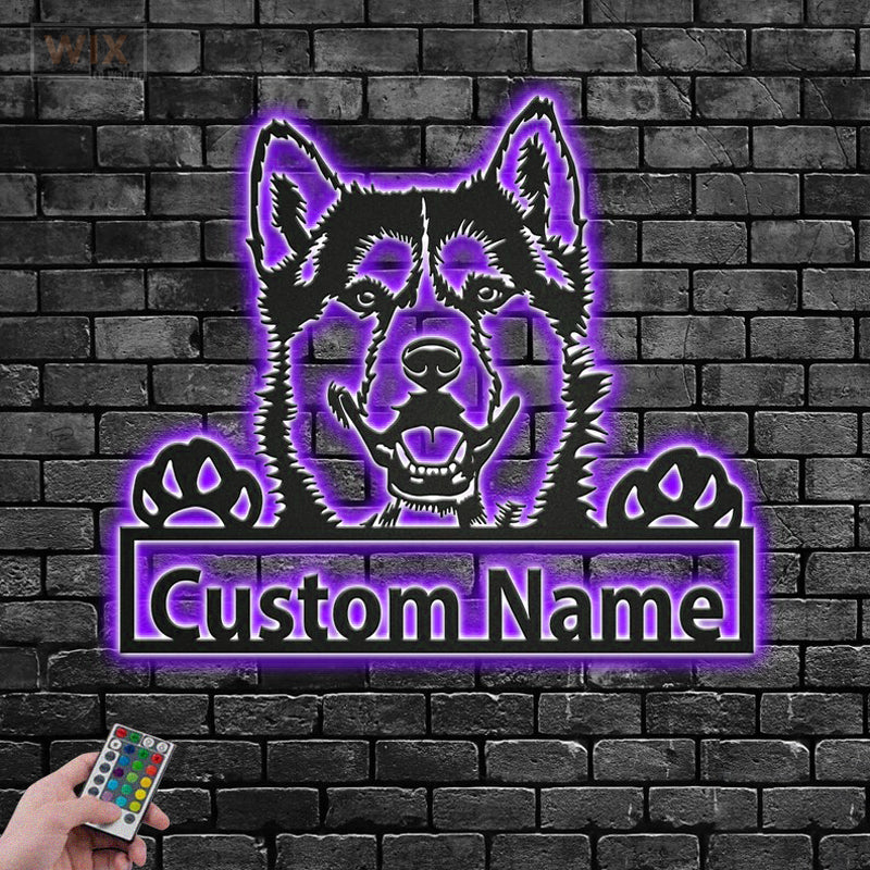 Dog Led Metal Sign - Wix Decor