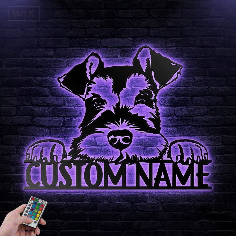 Dog Led Metal Sign - Wix Decor