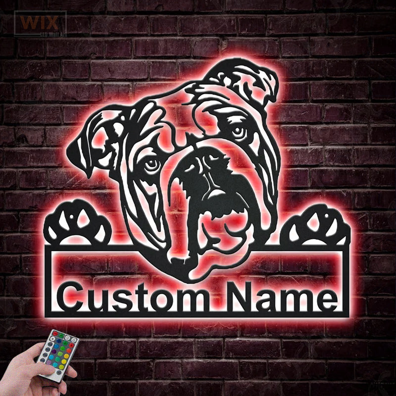 Dog Led Metal Sign - Wix Decor
