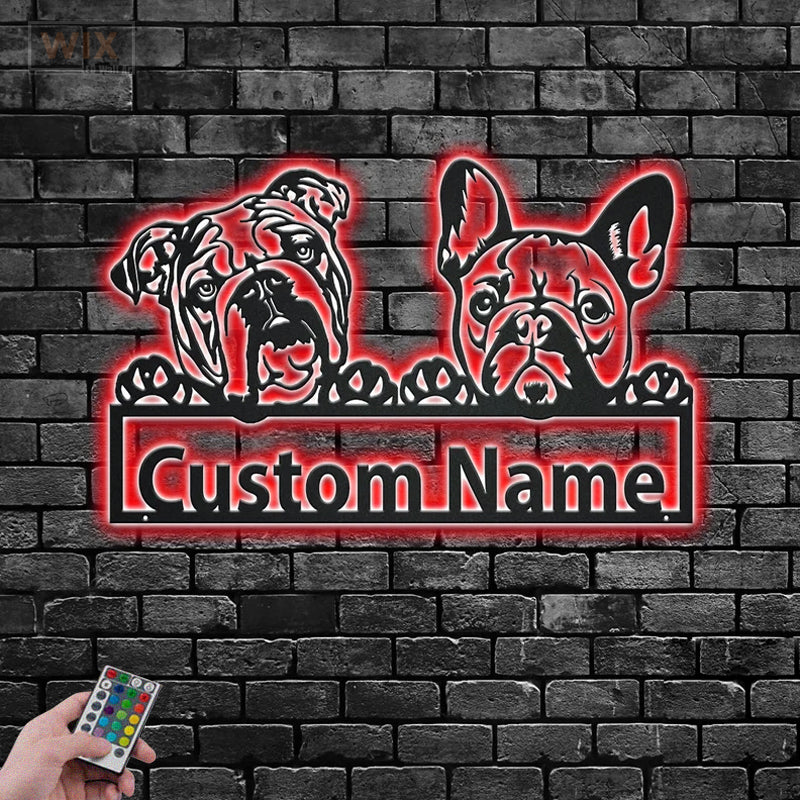 Dog Led Metal Sign - Wix Decor