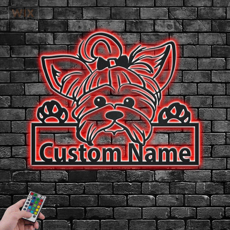 Dog Led Metal Sign - Wix Decor