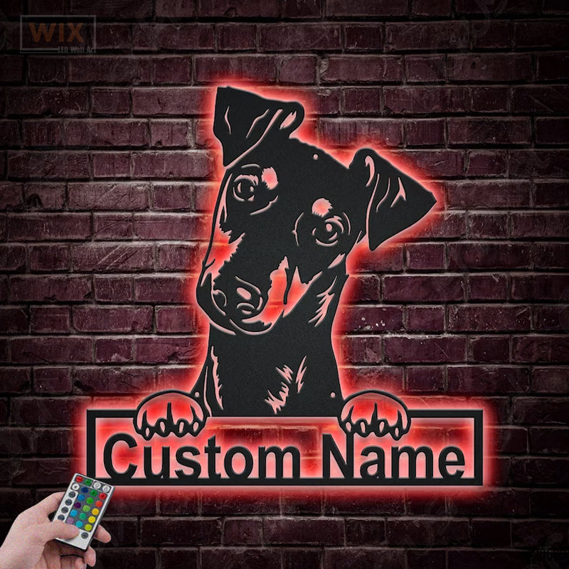 Dog Led Metal Sign - Wix Decor