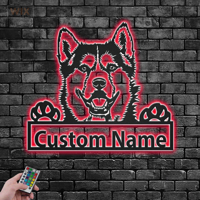 Dog Led Metal Sign - Wix Decor