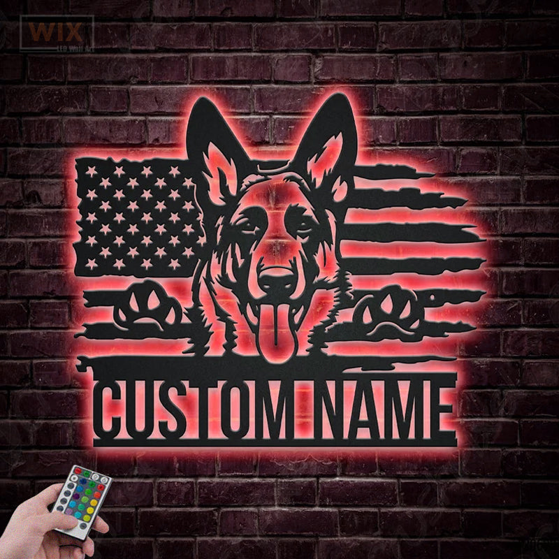 Dog Led Metal Sign - Wix Decor