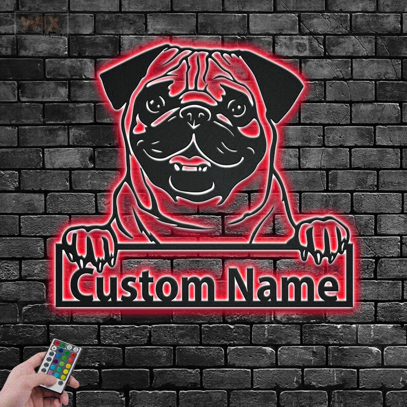 Dog Led Metal Sign - Wix Decor