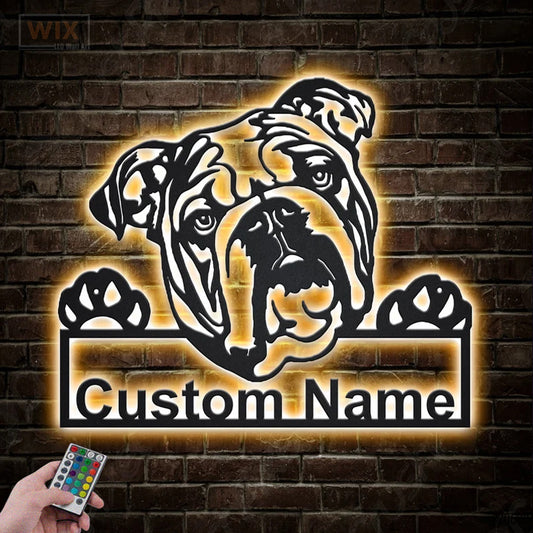 Dog Led Metal Sign - Wix Decor