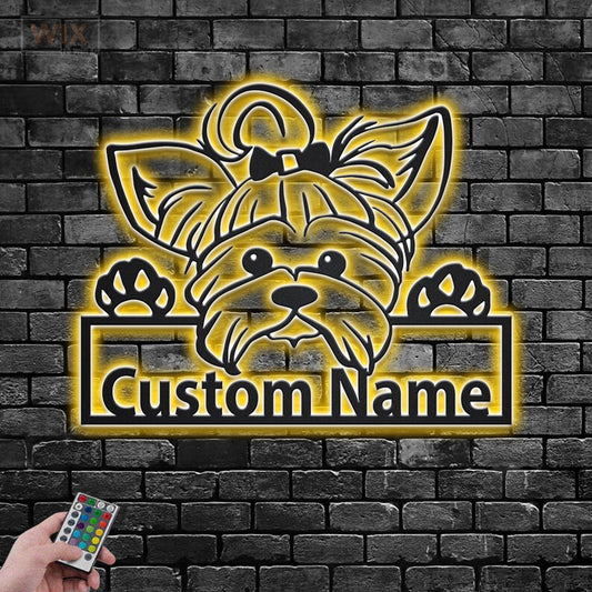 Dog Led Metal Sign - Wix Decor