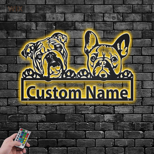 Dog Led Metal Sign - Wix Decor