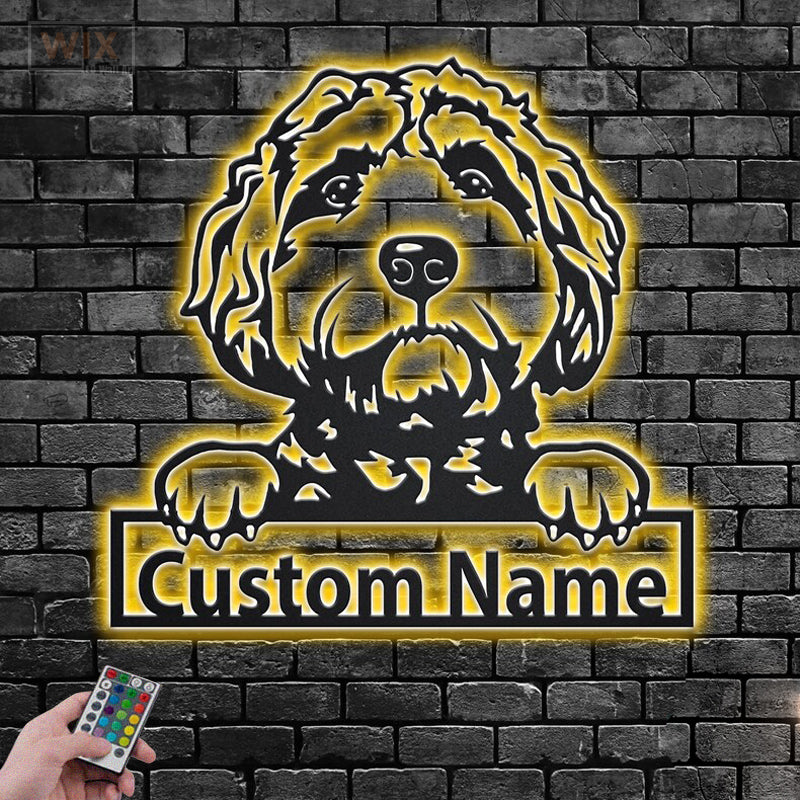 Dog Led Metal Sign - Wix Decor