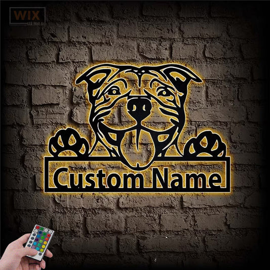 Dog Led Metal Sign - Wix Decor
