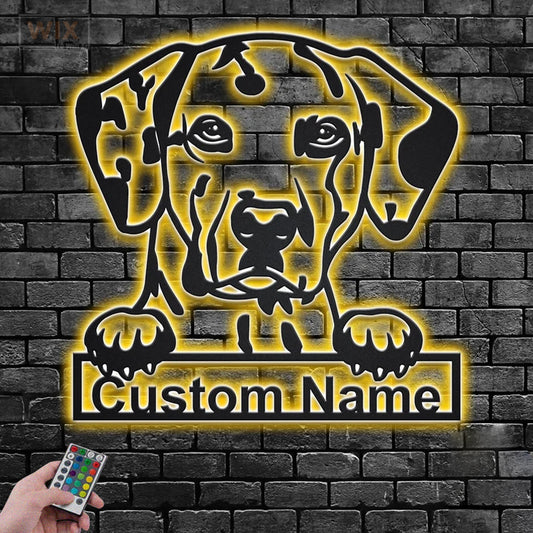 Dog Led Metal Sign - Wix Decor