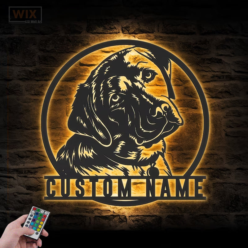Dog Led Metal Sign - Wix Decor