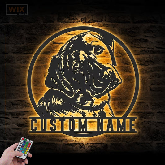 Dog Led Metal Sign - Wix Decor