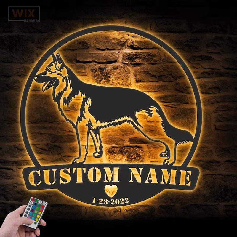Dog Led Metal Sign - Wix Decor