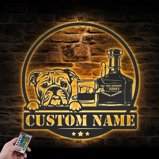 Dog Led Metal Sign - Wix Decor