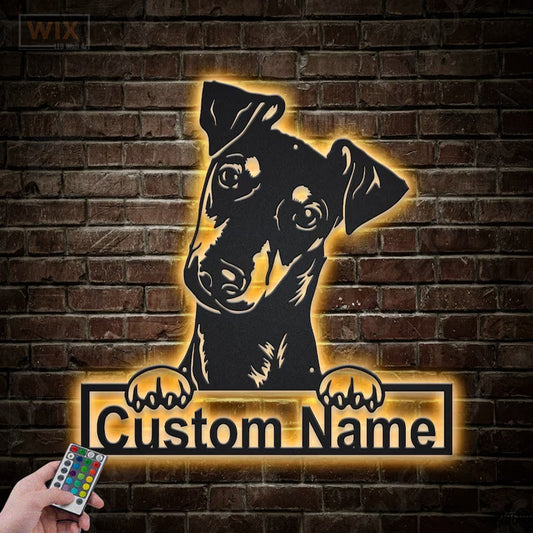 Dog Led Metal Sign - Wix Decor