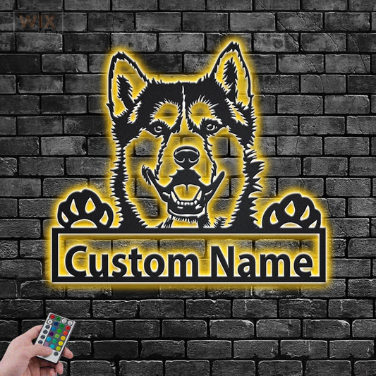 Dog Led Metal Sign - Wix Decor