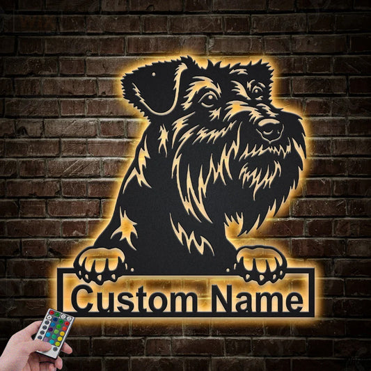 Led Dog Metal Sign