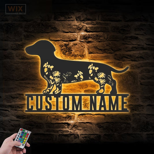 Dog Led Metal Sign - Wix Decor