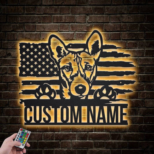 Dog Led Metal Sign