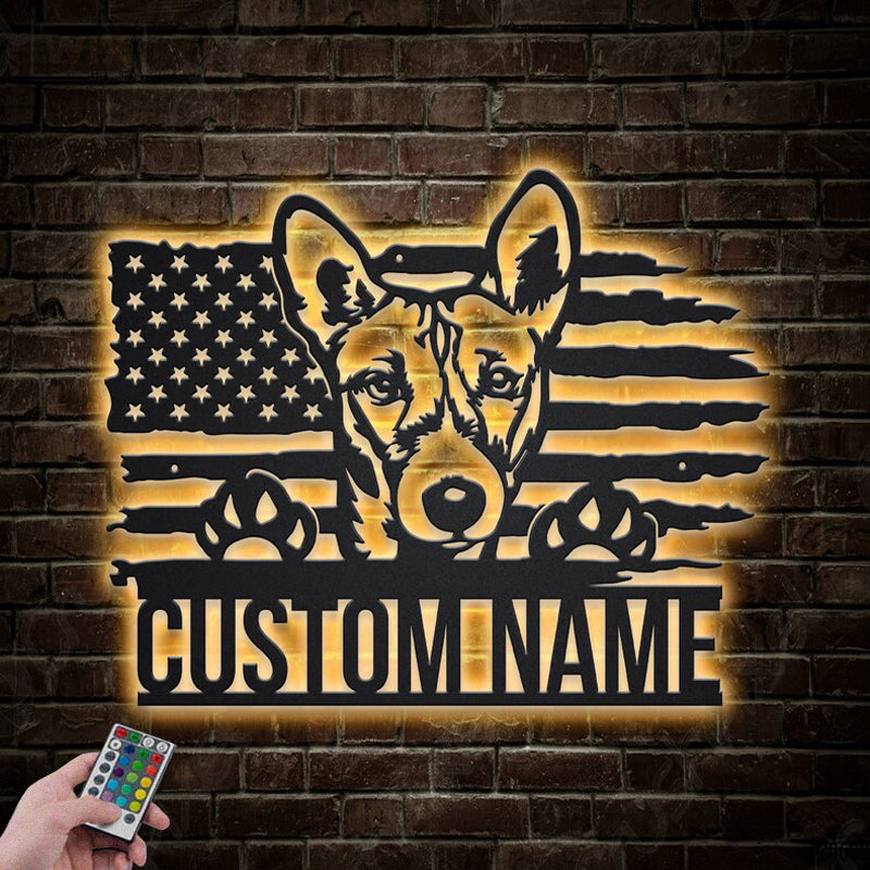 Dog Led Metal Sign - Wix Decor