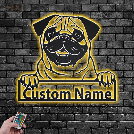 Dog Led Metal Sign