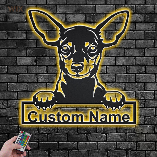Dog Led Metal Sign - Wix Decor