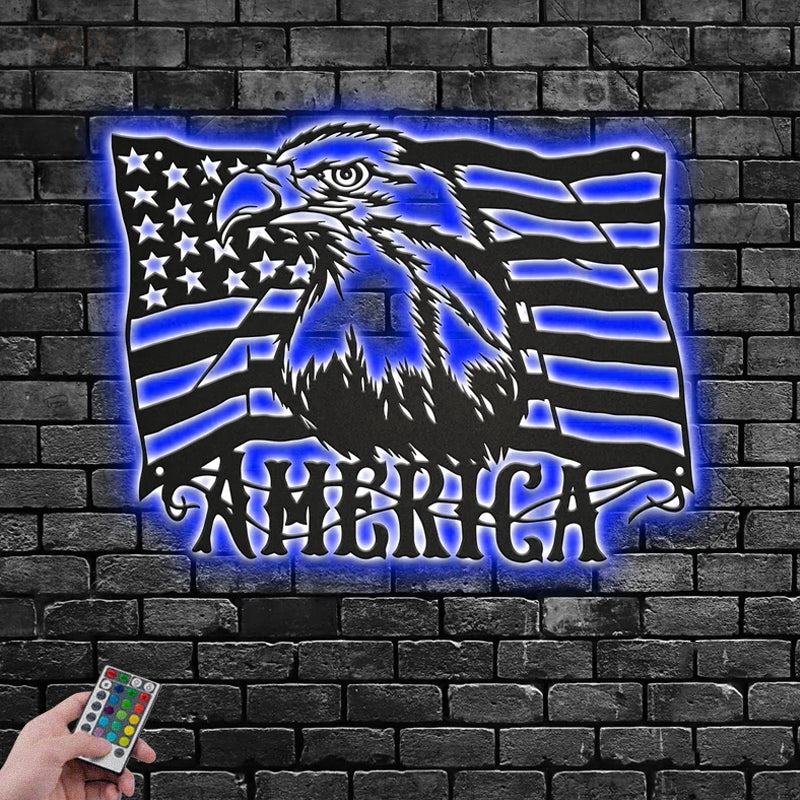 Eagle Led Metal Sign - Wix Decor 