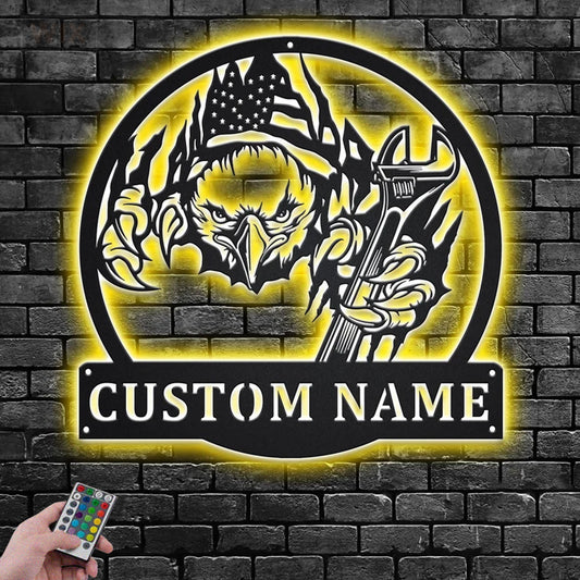 Eagle Led Metal Sign – Vinamaker
