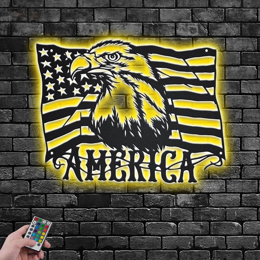 Eagle Led Metal Sign - Wix Decor 