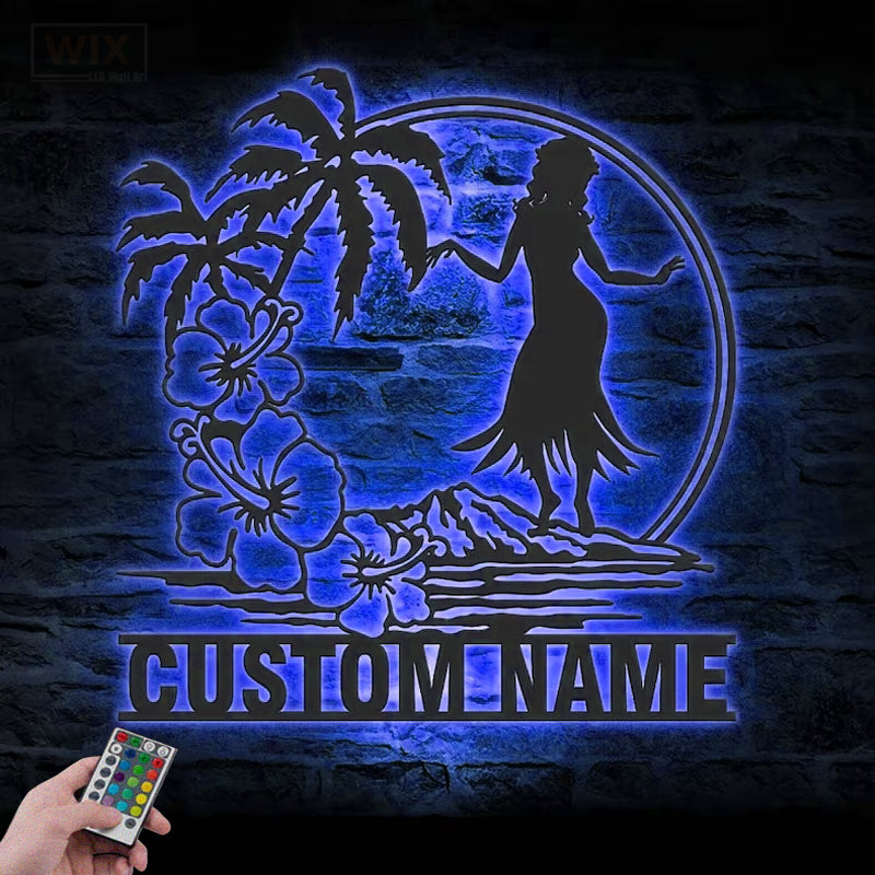 Flower Led Metal Sign - Wix Decor