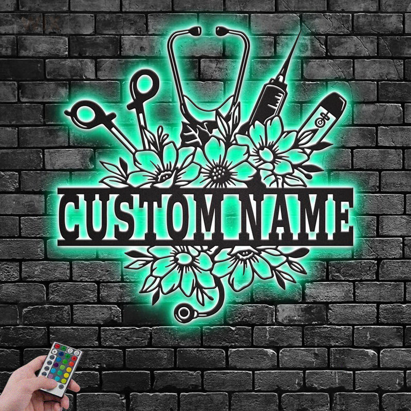 Flower Led Metal Sign – Wix Decor