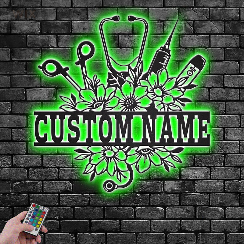 Flower Led Metal Sign – Wix Decor