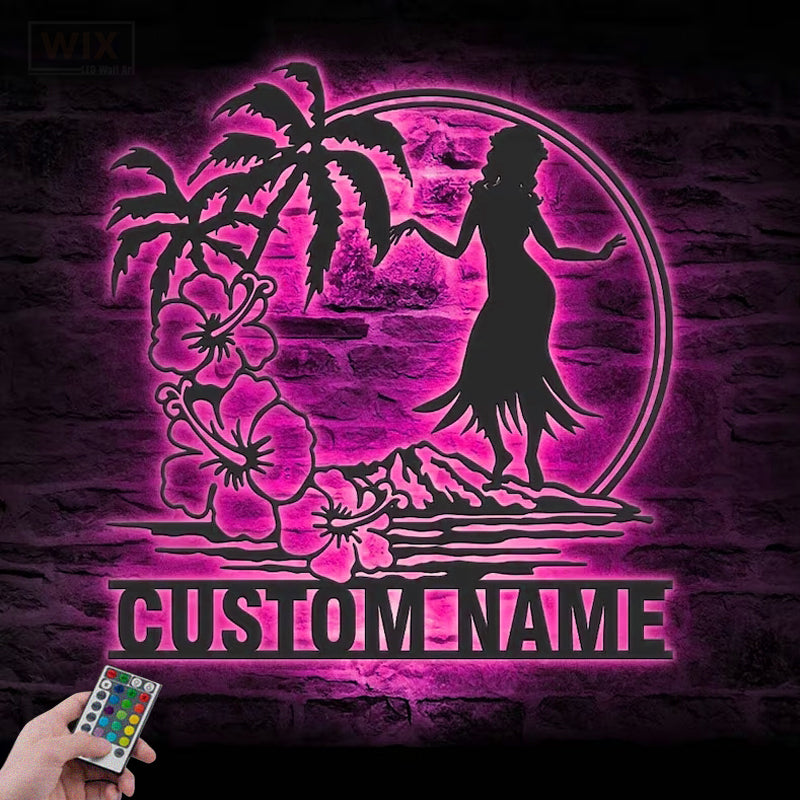 Flower Led Metal Sign - Wix Decor