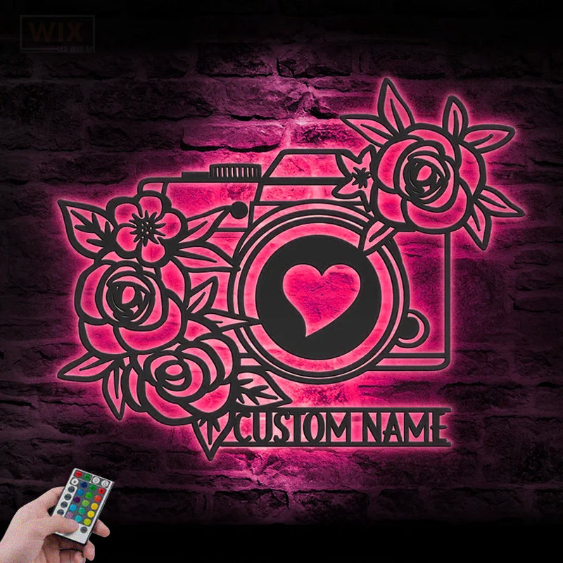 Flower Led Metal Sign – Wix Decor