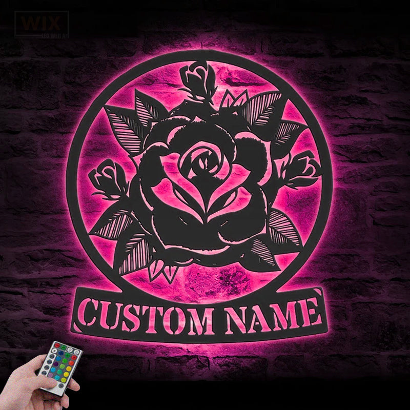 Flower Led Metal Sign – Wix Decor