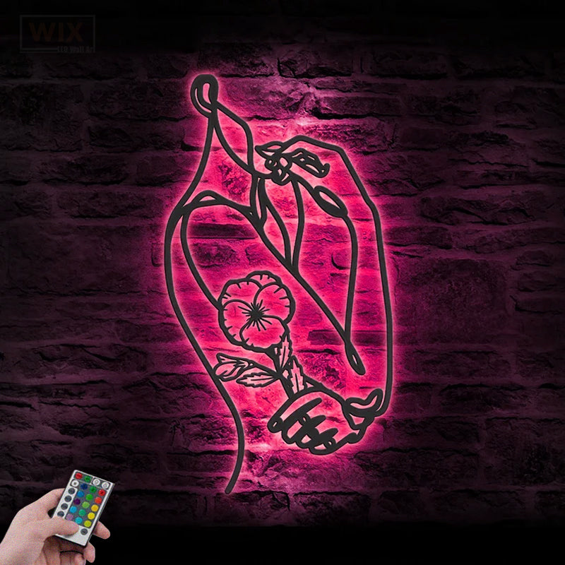 Flower Led Metal Sign – Wix Decor