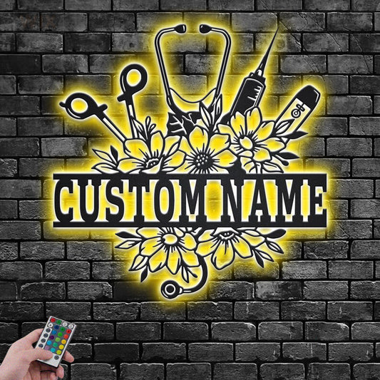 Flower Led Metal Sign – Wix Decor
