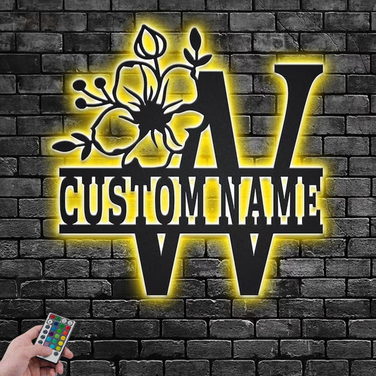 Flower Led Metal Sign – Wix Decor