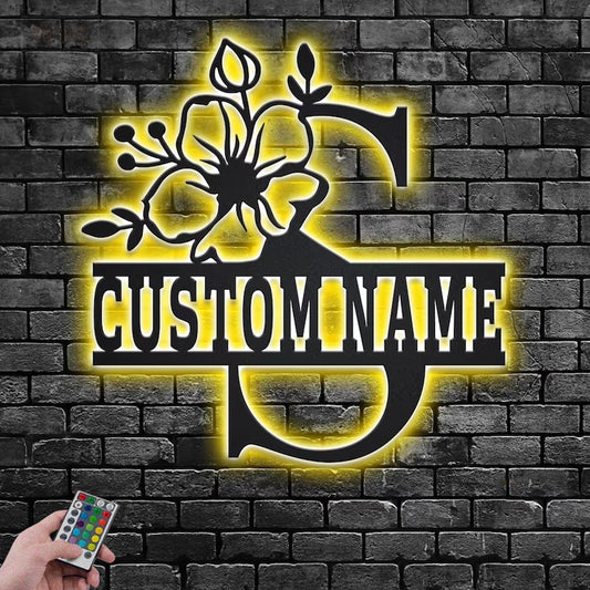 Flower Led Metal Sign – Wix Decor