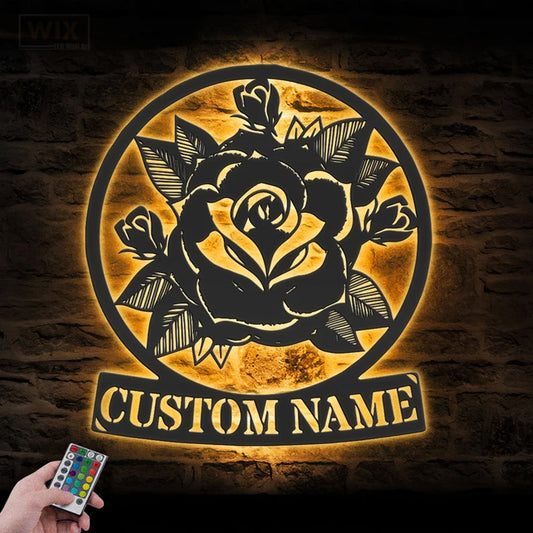 Flower Led Metal Sign – Wix Decor