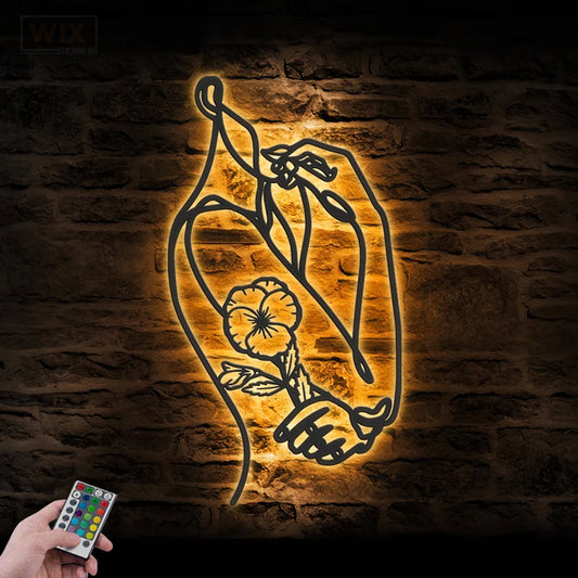 Flower Led Metal Sign – Wix Decor