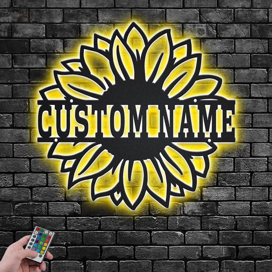 Flower Led Metal Sign – Wix Decor